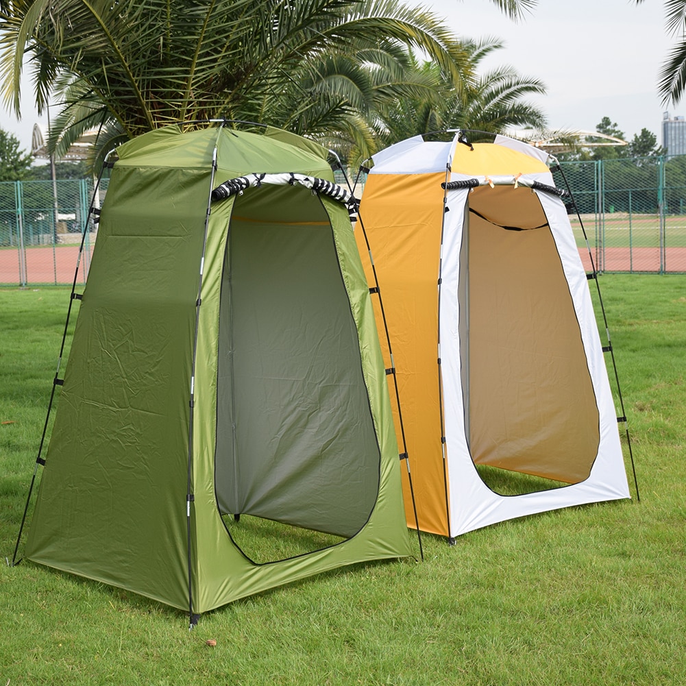 Cheap Goat Tents Dual Layer Waterproof Anti UV Tourist Tents Beach Changing Fitting Room Windbreak Outdoor Camping Shower Bathing Tent Tents 